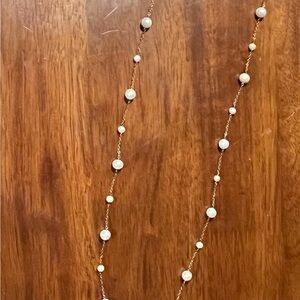 Extra Long Pearl gold-plated sterling silver Necklace